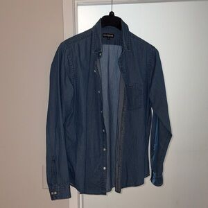 Express Classic Indigo Button-Up Shirt